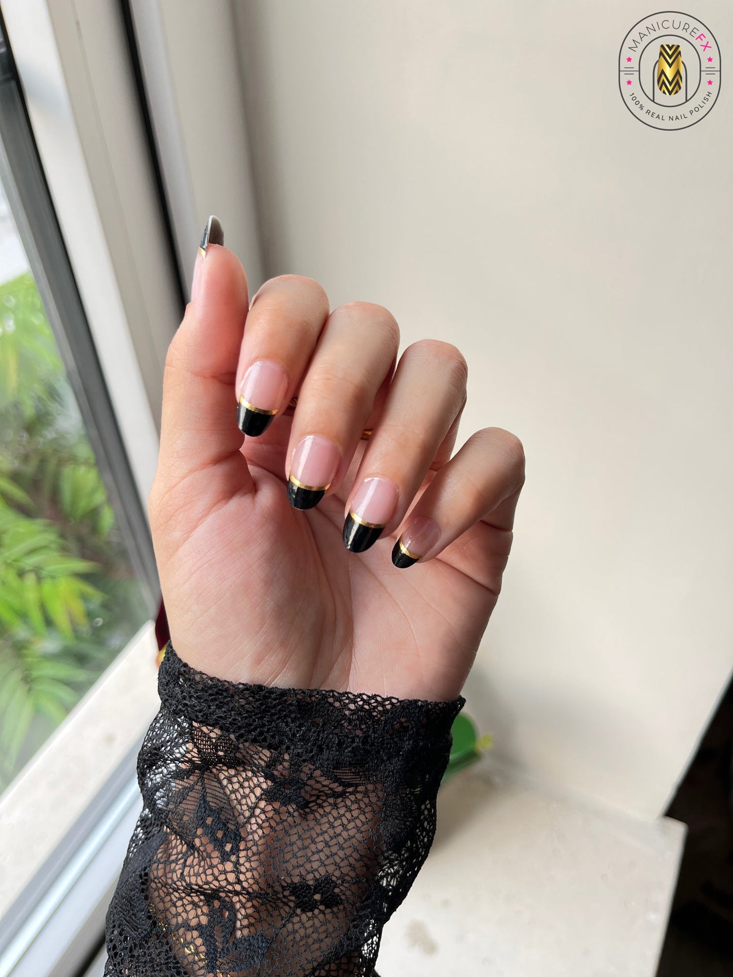 Royal Black French Tips - Nail Wraps (Standard)