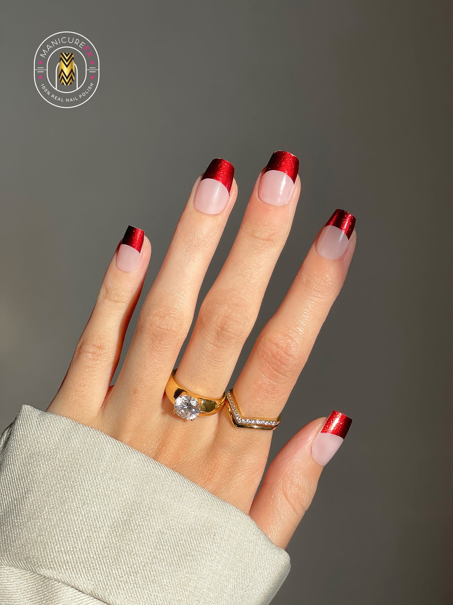 Scarlet French Tips - Nail Wraps (Standard)