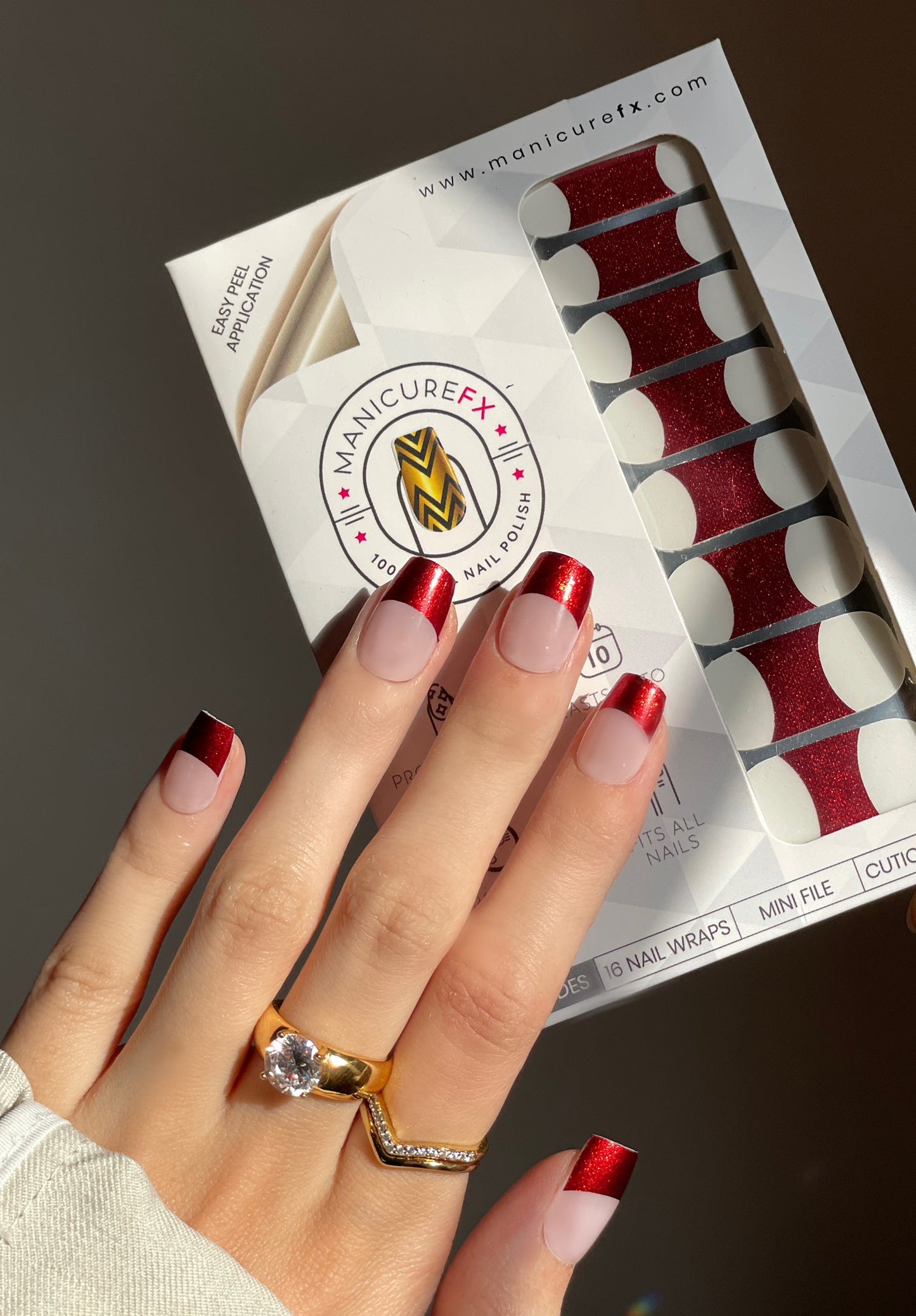 Scarlet French Tips - Nail Wraps (Standard)
