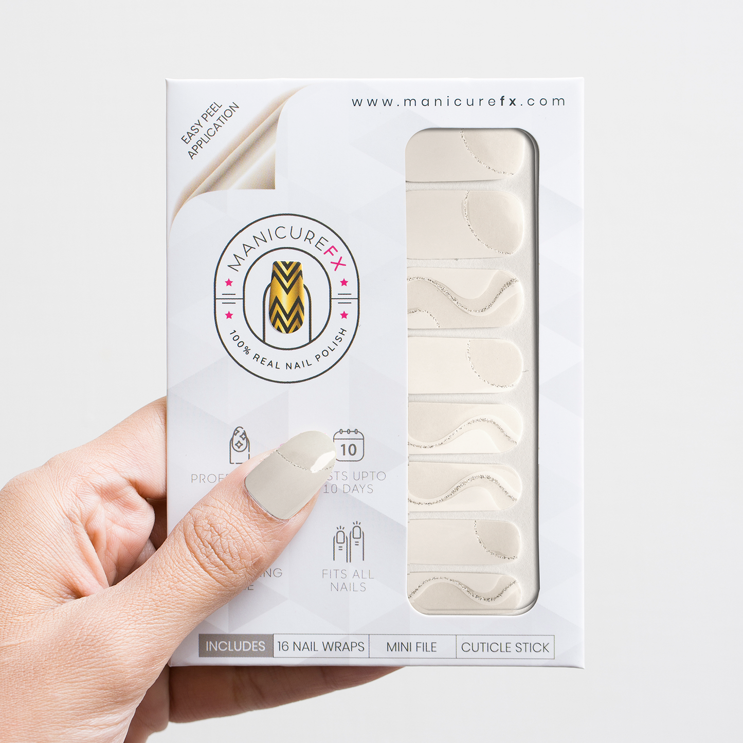 Vanilla Pearl Pinstripes - Nail Wraps (Standard)