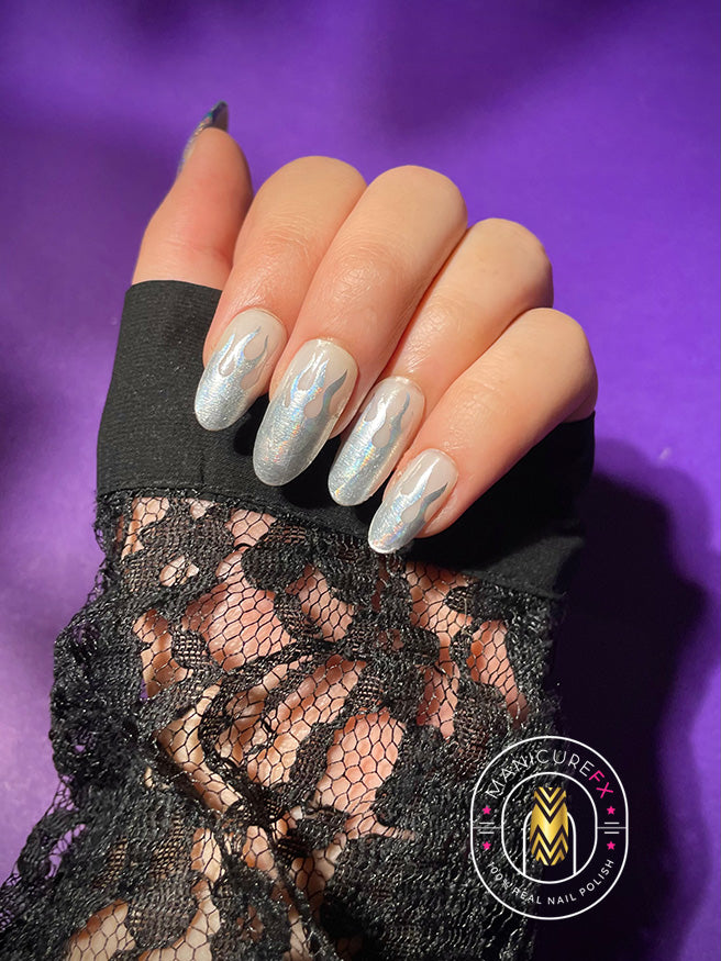 Silver Flame - Nail Wraps (Standard)